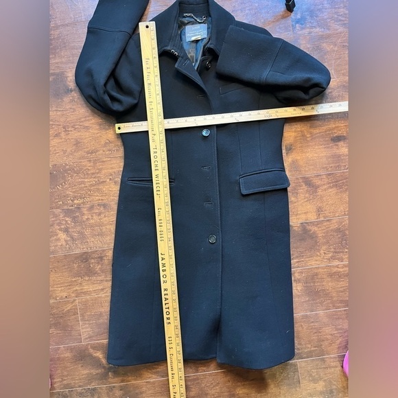 J. Crew Double Cloth By Manifaturra De Carmignano Italy Black Long Button Jacket - Picture 4 of 10